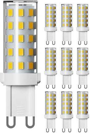 ledscom.de 10 Stück G9 LED Leuchtmittel, warmweiß (2800 K), 3,5 W, 485lm, 3-Stufen-Dimmer