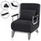 Makika Sillón Sofá Cama Ted 3en1 Plegable con Reposabrazos - Respaldo Ajustable - Almohada incluida - hasta 200 kg - Ajustable Tumbona Reclinable Sillón Relax Negro