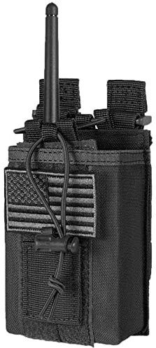 FRTKK Tactical Radio Holder - Molle Radio Pouch Universal Case for Police Firefighter Two Ways Walkie Talkies Vest (Black)