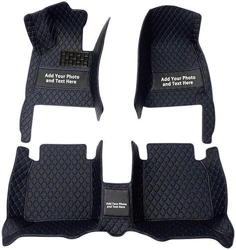 Custom Auto-Fußmatten für Audi für A1 A3 A4 A5 A6 A7 A8 Q3 Q5 Q7 S1 S3 S4 S5 TT Leder Wasserdicht Abriebfest Mit Aufbewahrungstasche Auto-Fussmatten,Farben:Schwarzblau