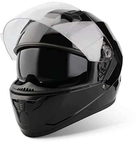 VINZ Kennet Integralhelm mit Sonnenblende | ECE 22.06 & PINLOCK vorbereitet | Motorradhelm für Herren & Damen | Mopedhelm / Vollvisierhelm | Fullface Helm Roller | Größe XS–XXL