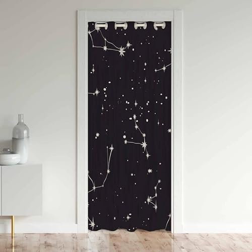 Loussiesd Tenda per porta con costellazione spaziale per la privacy dell'universo galassia tende scorrevoli per porte scorrevoli tende isolate per divisorio 30%-50% tenda oscurante 1 pannello 86 x 203