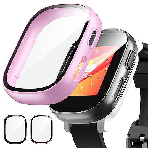 2 Stück Hülle für XPLORA X6 Play Schutzhülle mit Displayschutz, Schutz 360° Rundum Gehäuse Hart und HD Gehärtetes Glas Kratzfest Case Zubehör für Kinder Uhr, Mädchen/ Jungen