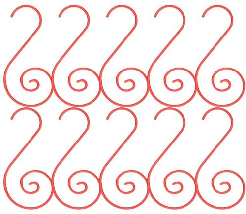 True Face Ornament Hooks Christmas Ornament Christmas Tree Baubles Ball Hangers S-Shaped Metal Hooks Xmas Decoration S Hooks Red 47-24