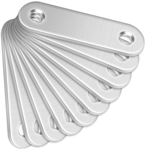 10 Pcs Straight Brackets (60 x 16 x 2mm), Bolatus Stainless Steel Mending Plates Connecting Plates Flat Straight Brace Brackets with Holes Metal Joining Plates for Wood