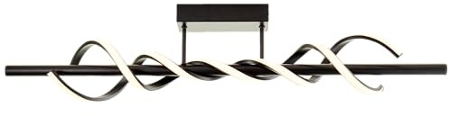 Lightbox LED Deckenlampe - 96 cm Länge - moderne Deckenleuchte mit LED Profil & 3 Stufen Dimmer & Memory Funktion - 2600 lm, 20 W, 3000 K - aus Metall/Kunststoff - in Schwarz