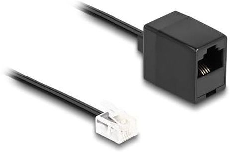 DeLOCK 88093 - Câble téléphonique RJ11 mâle vers RJ45 femelle noir 2 m