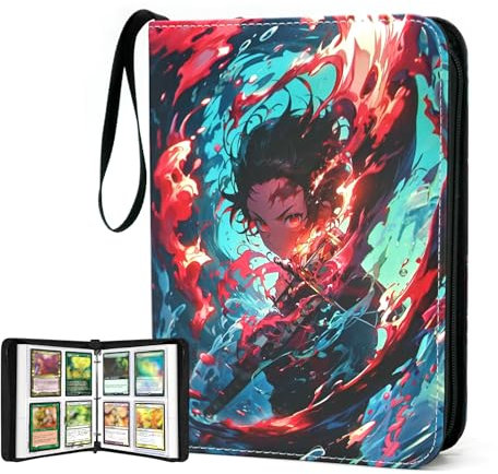 WTVIDAS 400 Pockets Trading Card Binder for One Piece Cards,Portable Waterproof Card Storage Book with Removable Sleeves, Children Gifts for Anime, Game and TCG Cards