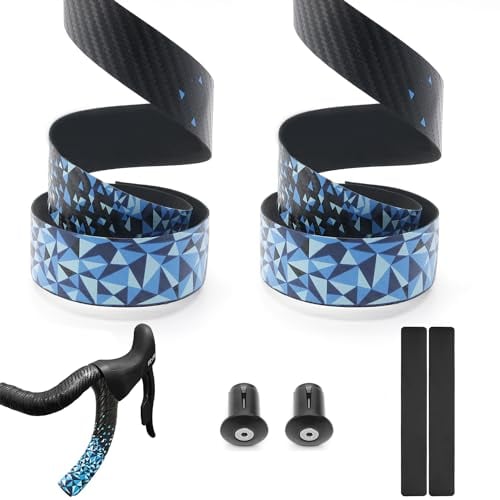 GoHZQ Lenkerband Rennrad Rutschfest und Stoßdämpfend Lenker Griffband, 2 Rollen & Einfach Montieren, für Rennrad Mountainbike und Urban Cycling (Blau)