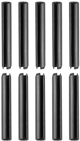 DTGN 5mmx50mm(DxL) Slotted Spring Pin - 30Pack - Good for Home Machine Fastener - 65Mn Spring Dowel Tension Roll Pin - Black