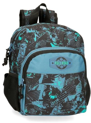 Roll Road Soccer Vorschulrucksack, anpassbar an Trolley, Schwarz, 23 x 28 x 10 cm, Polyester, 6,44 l, Schwarz, Anpassbarer Vorschulrucksack