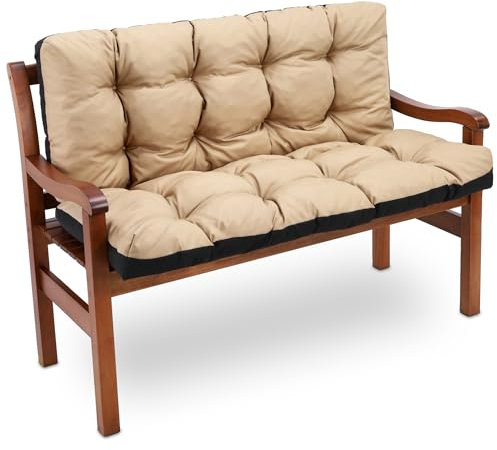 Amazinggirl Bankauflage Sitzkissen Outdoor Hollywoodschaukel Kissen 180 x 100 cm - Sitzpolster Bank Polster für Sitzbank Gartenbank und Paletten Bankkissen Indoor und Outdoorkissen Beige