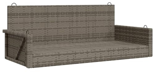 vidaXL Swing Bench Grey 119x56x48 cm Poly Rattan