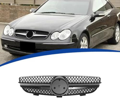 Auto Front Kühlergrille für Benz CLK W209 AMG 2003-2009, Staubdicht Vorne Kapuze Kühlergrill Grill KüHler Ersatz Dekoration Zubehör