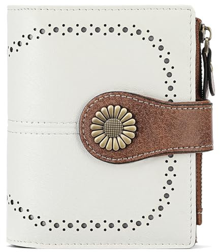 SENDEFN Portefeuille Femme Cuir Porte Monnaie Femmes Porte-Cartes Portefeuille Zippé Femmes avec 16 Emplacements pour Cartes Anti RFID Portefeuilles