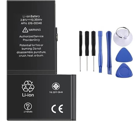 GDDGFVKV 616-00346 - Batería para portátil compatible con iPhone X A1865 A1901 A1902 3,81 V 2716 mAh 10,35 Wh