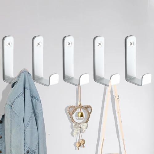 Gerhannery 5 Stück Garderobenhaken, Moderne Kleiderhaken zum Schrauben, Kleiderhaken Wand Handtuchhaken Wand, Metall Haken Wandhaken für Jacken, Mäntel, Schals, Handtuch
