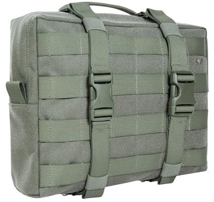 Tasmanian Tiger TT Tac Pouch 10 MKII IRR 4L Rucksack Zusatz-Tasche, Molle-kompatible Deckel-Tasche für TT Base Pack; Steingrau-Oliv IRR