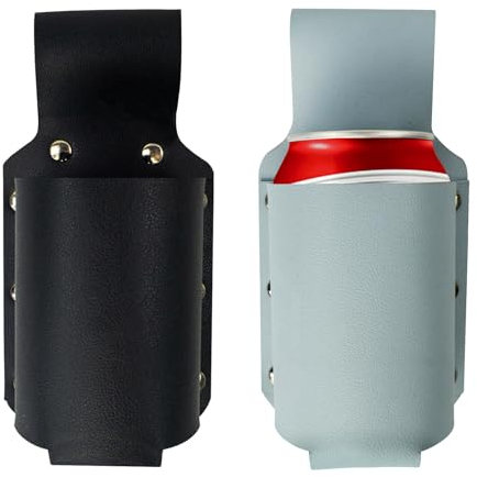 2 Ceintures Porte-Bouteilles en Cuir PU - Accessoire Cadeau pour Homme - Idéal Fête des Pères/Noël/Barbecue - pour Amateurs de Bière (Bleu Noir)