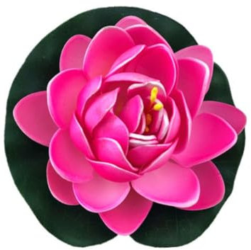 5 Stück Gefälschte Schwimmende Blumen Lotus Seerose Pflanzen, Simulierter Seerosen lotus, Künstliche Blumen, Lebensechte Seerose, Landschaft für Teich, Garten, Dekoration, Mikro (18cm,pink)