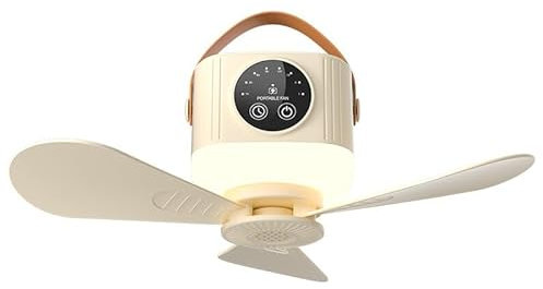 OBEST Ventilatore da campeggio USB con luce LED, ricaricabile con telecomando, ventilatore da tenda con pale rimovibili, timer, treppiede, dormitorio esterno.