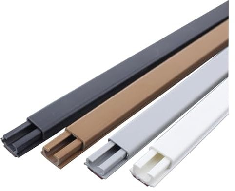 Square Box Cable Trunking, Square Trunking, Sturdy, Anti-Stomping, Self-Adhesive Cable Hider for Electric Cables, Trunking(Black,12x7mm)