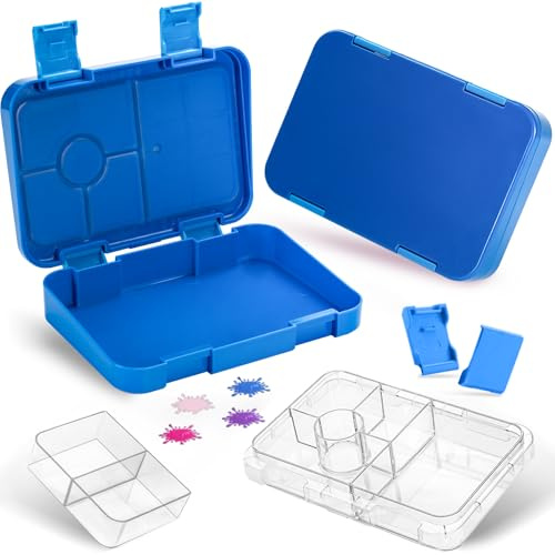 QCQHDU Brotdose Kinder mit 6 Durchsichtige Fächer -30oz Lunchbox Erwachsene, Bento Box für Kinder ab 3 Jahren Schule, Outdoor | Brotzeitbox Jausenbox Leckdicht, Spülmaschinenfest, BPA-Frei