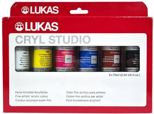 CREATIV DISCOUNT NEU LUKAS CRYL STUDIO/Acrylfarben Set, 6 x 75 ml