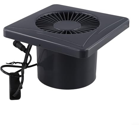 Yhenlovtt Vent Resistant 12v Air Solar with Sash for Wall Fan Elite Speed Exhaust Blower Plus Energy Saving Abs Fire Panel Medium (4 INCH)