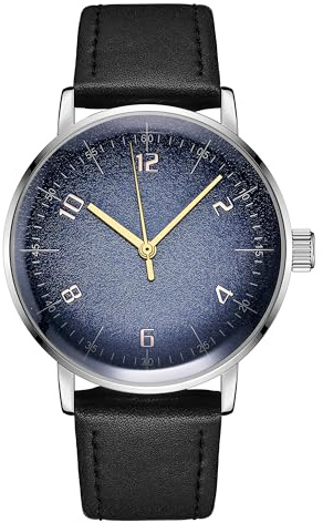 Boyarca Mechanische Vintage-Uhr mit gewölbtem Glas und 40 mm Gehäuse, lässige und minimalistische mechanische Armbanduhr für Männer und Frauen, versilbert und violett, Armband: