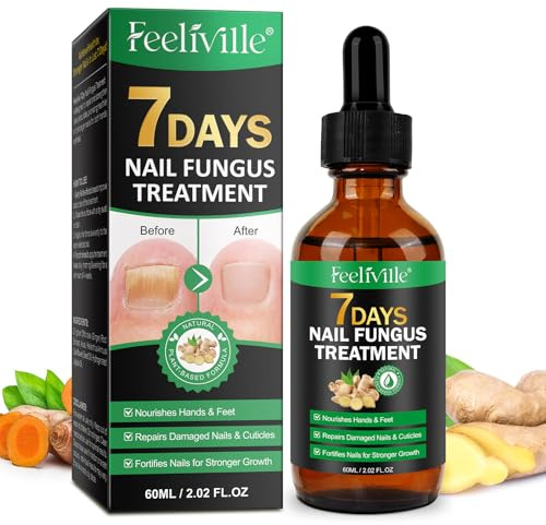 7 Days Ginger Toenail Treatment | Toenail Treatment Extra Strength | Nail Growth Strengthener Serum | Nail Care Oil for Toenails & Fingernails | Improves Thick Discolored Nails, 60ml (1PC)