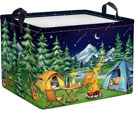 HUUMONSS Foldable Laundry Hmaper Large Kid Toy Basket, 36L | Water Resistant Coating, Soft Lifting Handles, Fabric, Blanket Clothes Book, Boy Girl Room Bedroom Bathroom, Camping