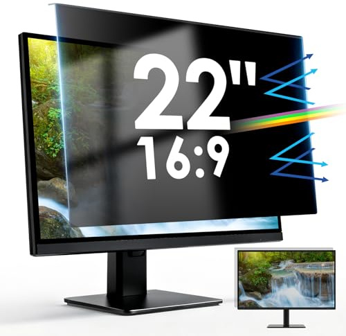 LAMA Removable 22 Inch Privacy Screen Filter, Hanging Type Computer Monitor Privacy 22 Screen Protector (WxH: 19.29x 12.48), Anti-Spy/Anti-Scratch/Anti-Glare Protector for Widescreen Monitor(16:9)