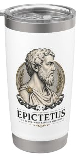 Portrait de sagesse grecque antique du philosophe stoïcien d'Épictète Gobelet isotherme en acier inoxydable double paroi