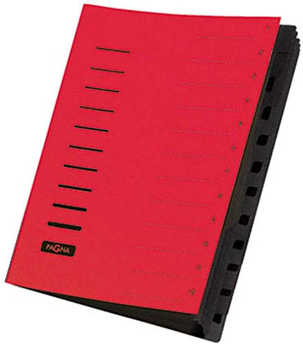 Pagna 40059-01 Ordnungsmappe, 12-teilig, 1-12, rot, 3 Stück