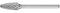 PFERD HM-Frässtift, Rundbogenform RBF, Zahnung 3 PLUS, Frässtift-ø 6mm, Schaft-ø 3mm, Länge 43mm, 21230083 – für universelle Anwendungen auf den wichtigsten industriell verwendeten Werkstoffen
