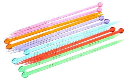 1 Paar farbige Stricknadeln Acryl Länge 25 cm Stärke 4-10 mm, Stärke:10 mm