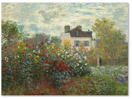 Wrapped Canvas Wall Art - Claude Monet 'The Artist's Garden In Argenteuil' Wall Art for Living Room, Bedroom, or Office Décor - 24x32