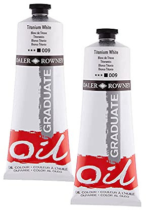 Daler Rowney Graduate Oil Paint 200ml Tubes | Titanium White | PACK OF 2