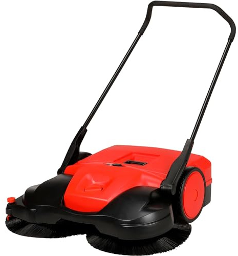 BISSELL BigGreen Commercial BG697 Battery Powered Triple Brush Push Power Sweeper, 13.2 gal Debris Container, 42 Height, 38 Width, Polypropylene, Green