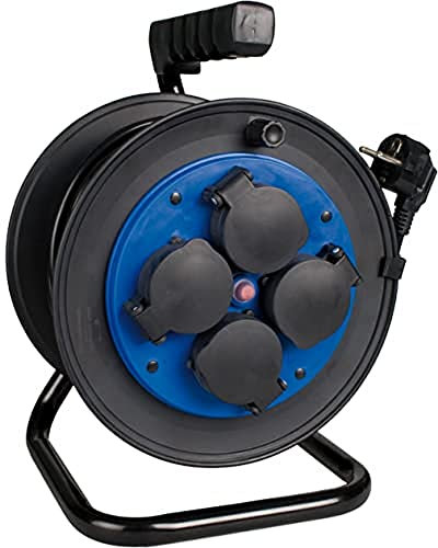 ENROLLACABLE 25M 3x1,5 CON 4 TOMAS BIPOLARES CON T/T LATERAL IP54 SOLERA