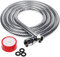 Rovtop Flexibler Brauseschlauch 1.95m aus Chrom, Duschschlauch Handbrauseschlauch Verdrehschutz Auslaufsicherer, Dusche Schlauch, Shower Hose Duschschläuche mit Telefonband und Unterlegscheiben