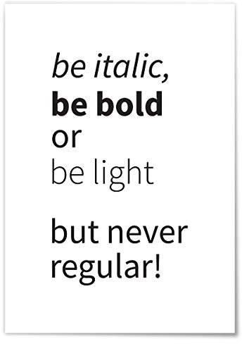 JUNIWORDS Poster mit/ohne Holzrahmen - Wähle ein Motiv - But never regular - Wähle eine Größe - 40 x 60 cm (L) ohne Rahmen