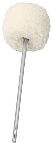 BQLZR 19,4 x 0,6 cm weißer Edelstahlschaft Bass-Kickdrum Schlägel Filz-Pedalschlägel Kopf für Schlagzeughammer