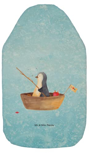 Mr. & Mrs. Panda Wärmflasche Pinguin Angelboot - Geschenk, Bettflasche, Wärmflasche mit Bezug, Wärmflaschenbezug, Scheidung, Kinderwärmflasche,
