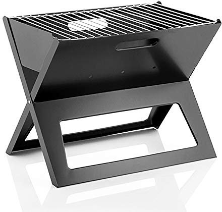 Innova-Goods Esclusivo BBQ Portatile salvaspazio Completamente richiudibile e Pieghevole - Barbecue Barbeque Grill da Viaggio in Acciaio a carbonella 0782