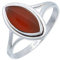 mantraroma Damen Ring 925 Silber Karneol Edelstein orange schlicht groß modern