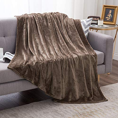 MIULEE Fleecedecke, weiches Flanell, gemütlich, braun, Bettdecke, flauschiger Plüsch, warm für Couch, Sofa, Bett, Doppelgröße 152,4 x 203,2 cm