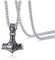 VNOX Herren Edelstahl Wikinger Thor Hammer Anhänger Halskette Wikingerschmuck für Herren,Gold/Silber,Kettenlänge 60cm
