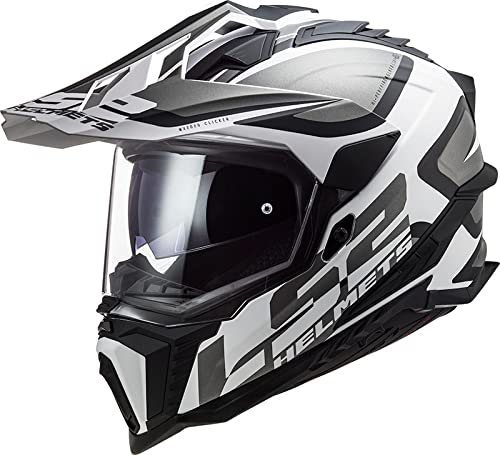 LS2, Crosshelm Motorrad Explorer Alter Matte Schwarz Weiß XL